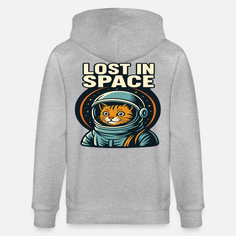 Perdu dans l’espace Katzen Astronaut Design - Veste à capuche bio CULTIVATOR Stanley/Stella Unisexe - gris chiné