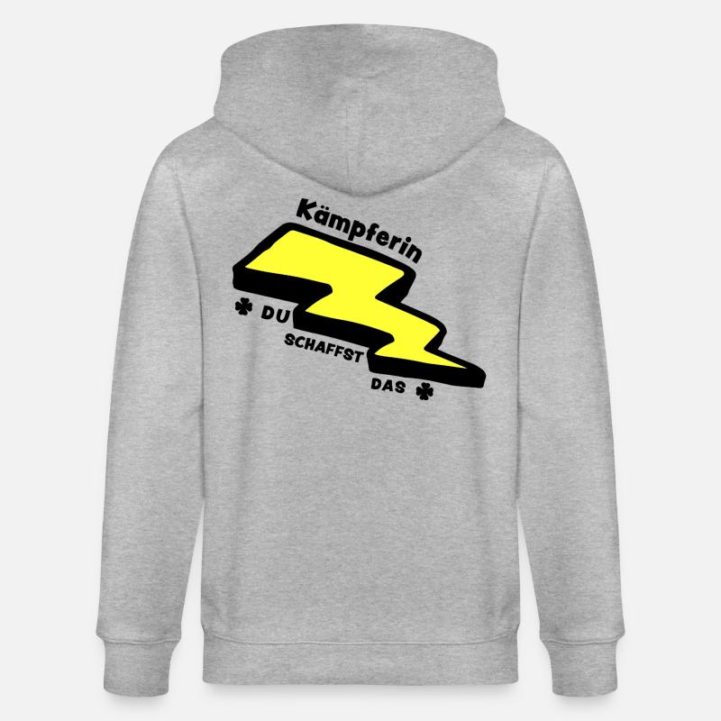 Glücksbringer: Kämpferin - Du schaffst das! - Stanley/Stella Unisex Bio-Kapuzenjacke CULTIVATOR  - Grau meliert