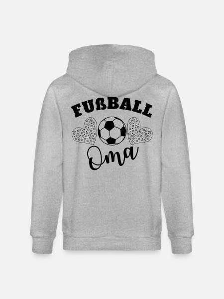 Fußball Oma mit Herz - Stanley/Stella Unisex Bio-Kapuzenjacke CULTIVATOR  - Grau meliert