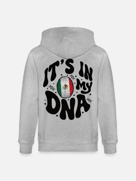 Mexican DNA Mexico Flag Hispanic - Stanley/Stella CULTIVATOR Unisex Organic Hooded Jacket - heather grey