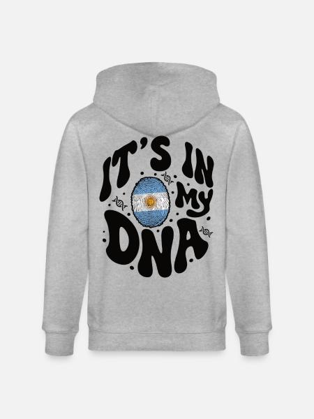 ADN argentin Drapeau argentin Hispanique - Veste à capuche bio CULTIVATOR Stanley/Stella Unisexe - gris chiné
