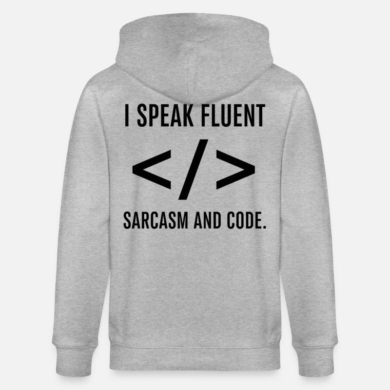 Je parle couramment le code - Veste à capuche bio CULTIVATOR Stanley/Stella Unisexe - gris chiné