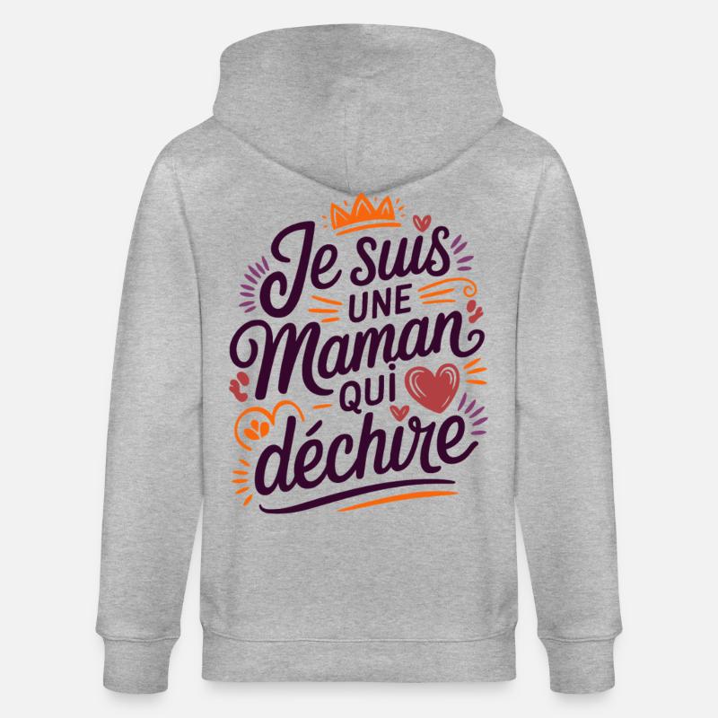 Ich bin eine Killer-Mutter - Stanley/Stella Unisex Bio-Kapuzenjacke CULTIVATOR  - Grau meliert