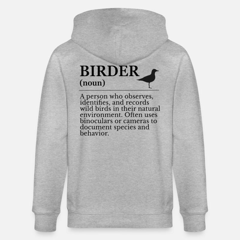 Birder Definition - Vogelbeobachter - Stanley/Stella Unisex Bio-Kapuzenjacke CULTIVATOR  - Grau meliert