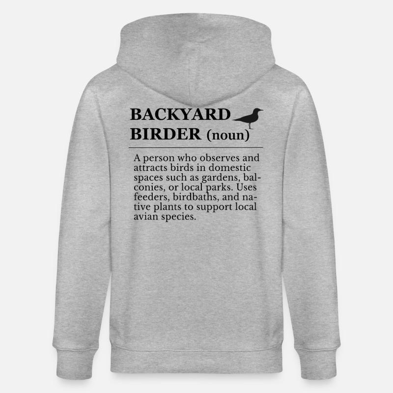 Observation des oiseaux dans le jardin - Veste à capuche bio CULTIVATOR Stanley/Stella Unisexe - gris chiné