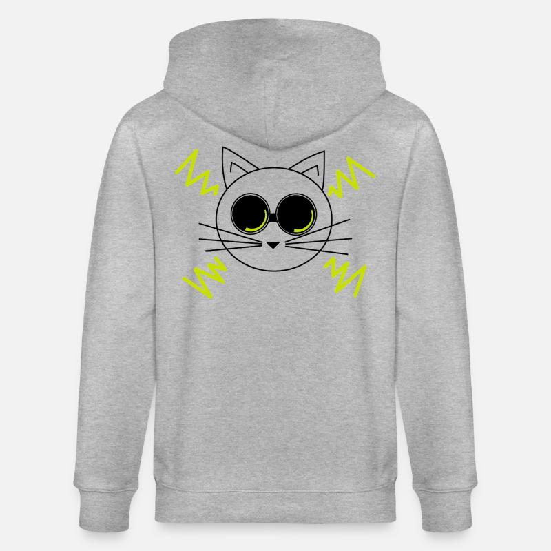 Chat de l’espace - Veste à capuche bio CULTIVATOR Stanley/Stella Unisexe - gris chiné