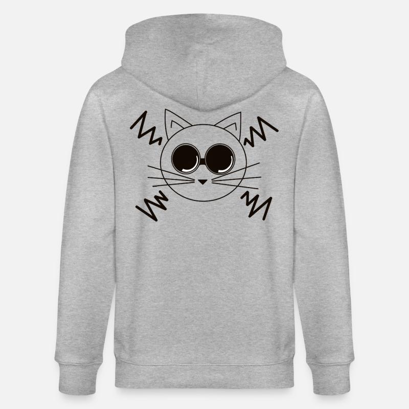 Chat de l’espace - Veste à capuche bio CULTIVATOR Stanley/Stella Unisexe - gris chiné