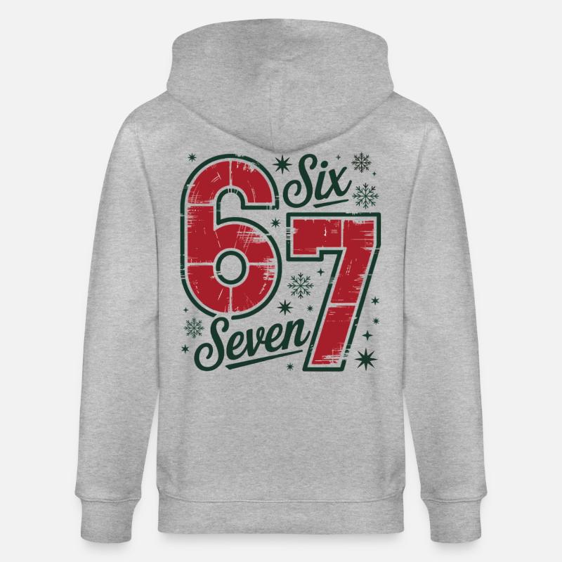 Festif 6 7 Rétro Noël Thème - Veste à capuche bio CULTIVATOR Stanley/Stella Unisexe - gris chiné