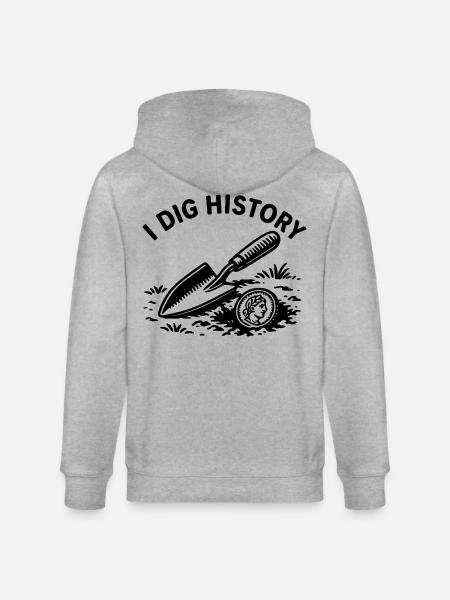 Ich mag das Geschichts-Metall-Detektionsabenteuer - Stanley/Stella Unisex Bio-Kapuzenjacke CULTIVATOR  - Grau meliert