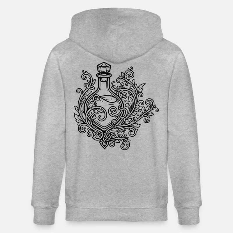 Fiole d'elixir et fleurs - Veste à capuche bio CULTIVATOR Stanley/Stella Unisexe - gris chiné