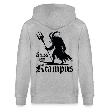 Gruss vom Krampus Monstre de Noël Laid - Veste à capuche bio CULTIVATOR Stanley/Stella Unisexe - gris chiné - Dos - Luana (180cm)