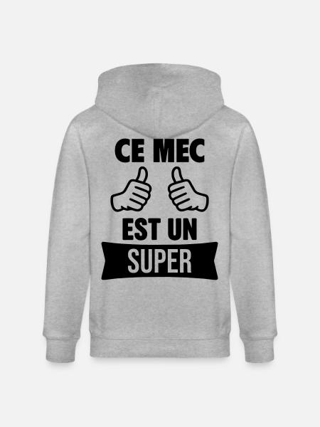 Ce Mec Est Un Super Personnalisable - Veste à capuche bio CULTIVATOR Stanley/Stella Unisexe - gris chiné