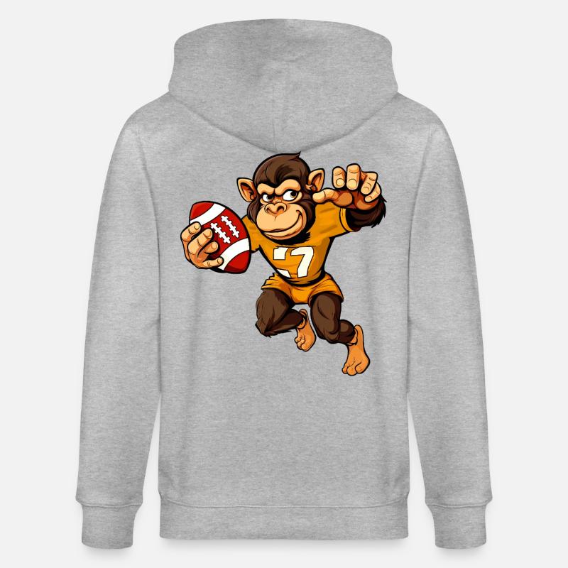 Monkeys Rugby - Stanley/Stella CULTIVATOR  Unisex Organic Hooded Jacket - heather grey