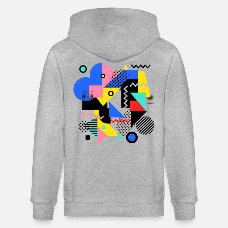 Geometrische Farbexplosion Pop Art - Stanley/Stella Unisex Bio-Kapuzenjacke CULTIVATOR - Grau meliert
