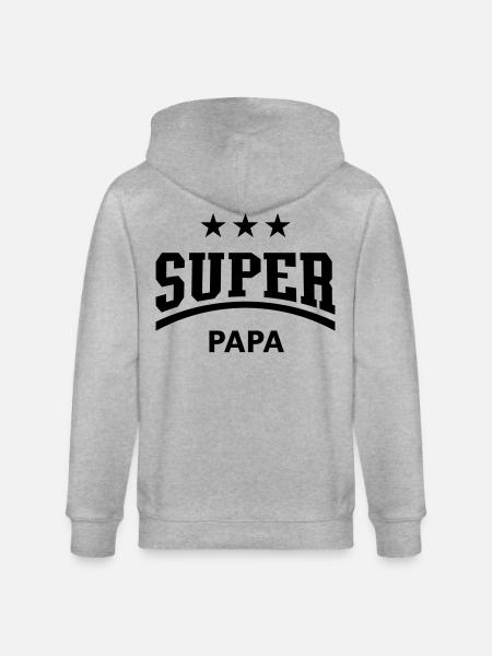 Super Dad (Daddy / Dad / Dad / Father's Day / B) - Stanley/Stella CULTIVATOR Unisex Organic Hooded Jacket - heather grey