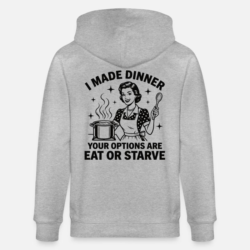 Küchen-Chef: Friss oder stirb! - Stanley/Stella Unisex Bio-Kapuzenjacke CULTIVATOR  - Grau meliert