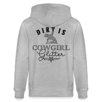 Dirt is Cowgirlglitter Westernreiterin - Stanley/Stella Unisex Bio-Kapuzenjacke CULTIVATOR  - Grau meliert - Hinten - Luana (180cm)