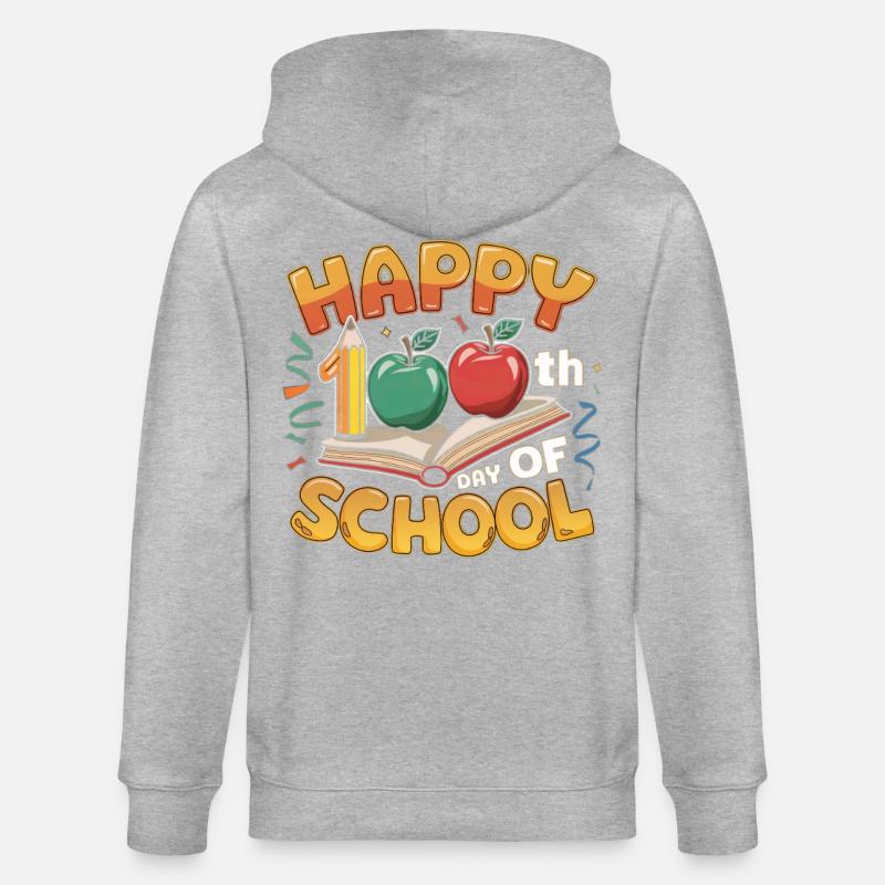 Conception du centième anniversaire de l’école - Veste à capuche bio CULTIVATOR Stanley/Stella Unisexe - gris chiné