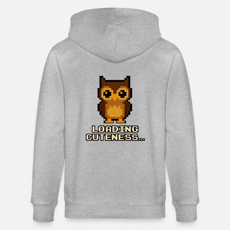 Pixel Eulen Loading Cuteness - Stanley/Stella Unisex Bio-Kapuzenjacke CULTIVATOR  - Grau meliert