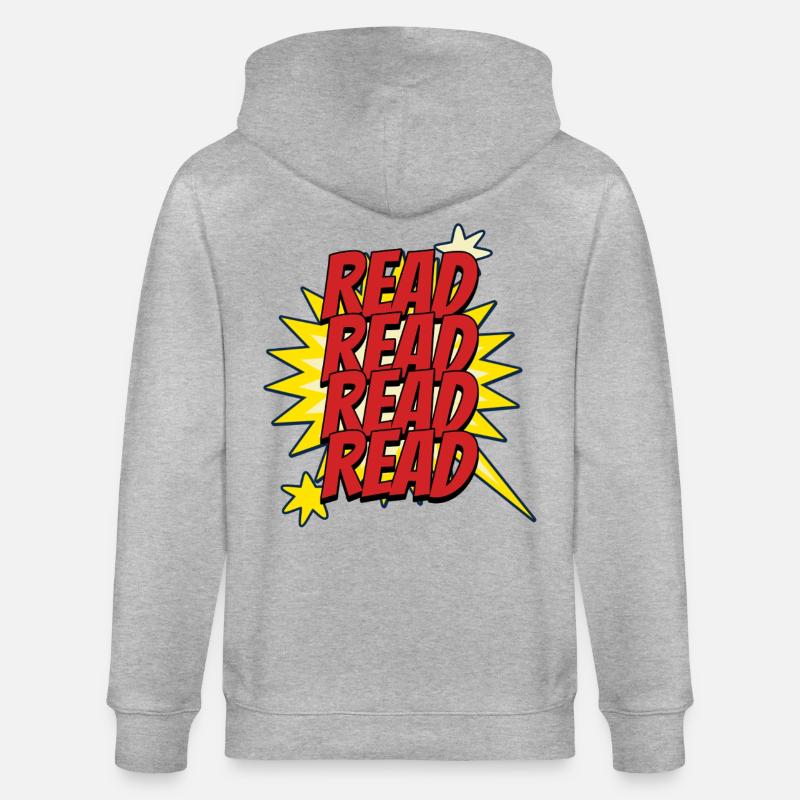 Read Design - Comic Superhelden Look - Stanley/Stella Unisex Bio-Kapuzenjacke CULTIVATOR  - Grau meliert