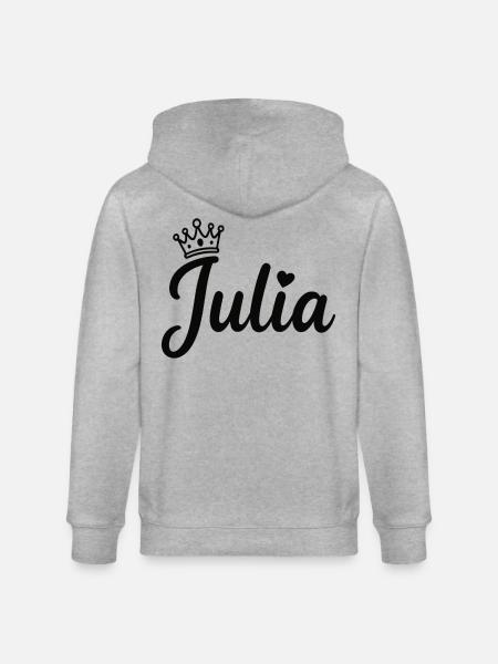 Juliet Name Crown Heart Calligraphy Personalized - Stanley/Stella CULTIVATOR  Unisex Organic Hooded Jacket - heather grey