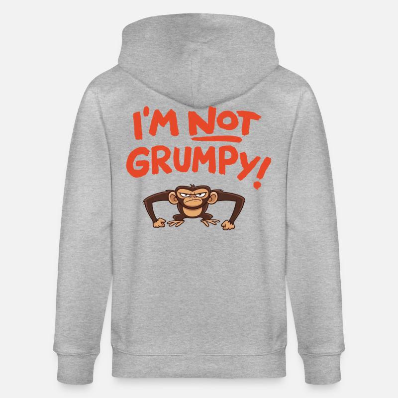 I´m not grumpy - Veste à capuche bio CULTIVATOR Stanley/Stella Unisexe - gris chiné