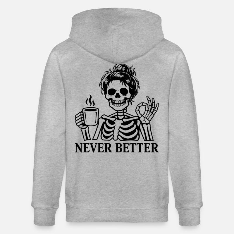 Coffee, coffee drinker, coffee drinker, funny - Stanley/Stella CULTIVATOR  Unisex Organic Hooded Jacket - heather grey