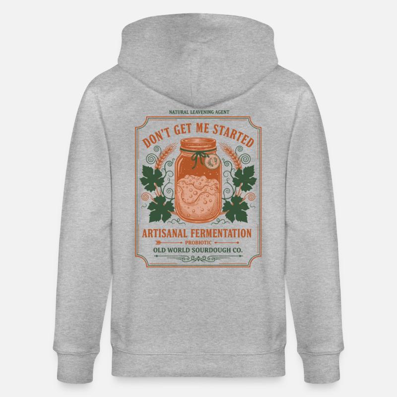 Sauerteigbrot Backbäcker Sauerteigstarter - Stanley/Stella Unisex Bio-Kapuzenjacke CULTIVATOR  - Grau meliert
