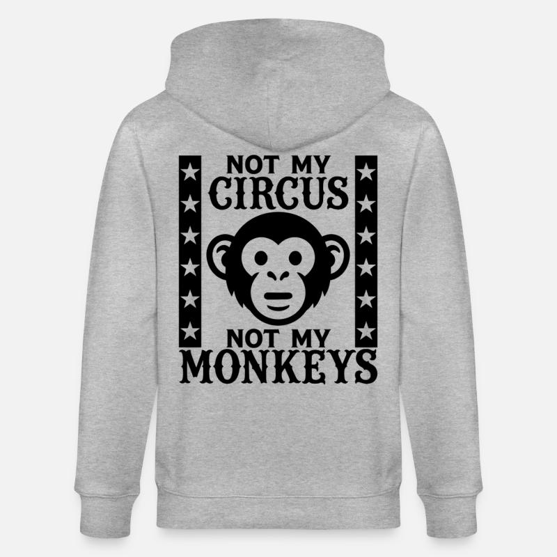 Pas mon cirque, pas mes singes - Veste à capuche bio CULTIVATOR Stanley/Stella Unisexe - gris chiné
