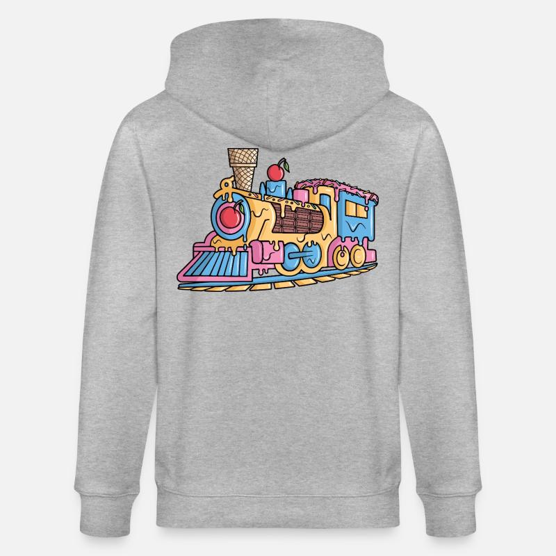 Dampflok Eiscreme Modelleisenbahn Eisenbahn - Stanley/Stella Unisex Bio-Kapuzenjacke CULTIVATOR  - Grau meliert