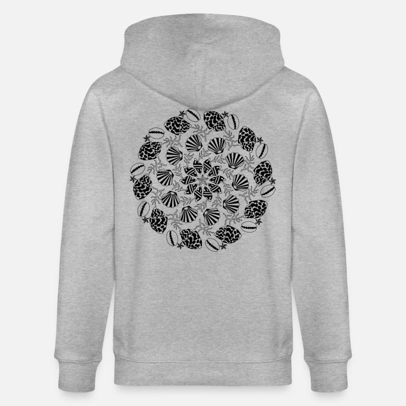 Shell Mandala noir et blanc - Veste à capuche bio CULTIVATOR Stanley/Stella Unisexe - gris chiné