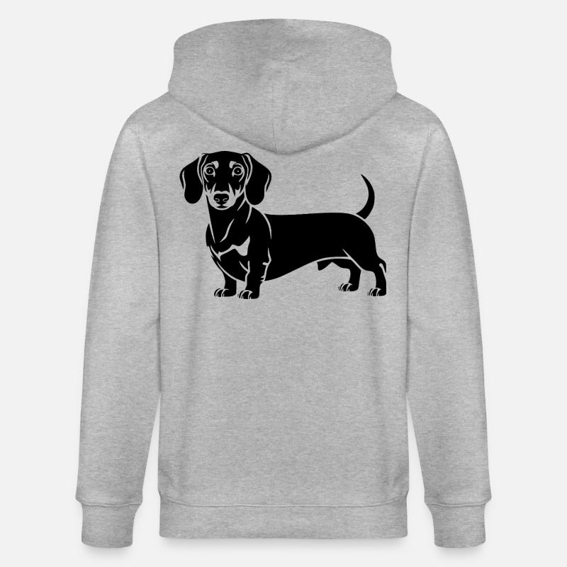 Dackel - Stanley/Stella Unisex Bio-Kapuzenjacke CULTIVATOR  - Grau meliert