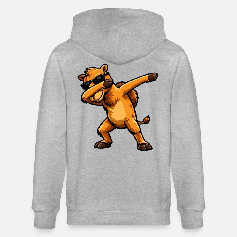Dabbing Kamel - Stanley/Stella Unisex Bio-Kapuzenjacke CULTIVATOR  - Grau meliert