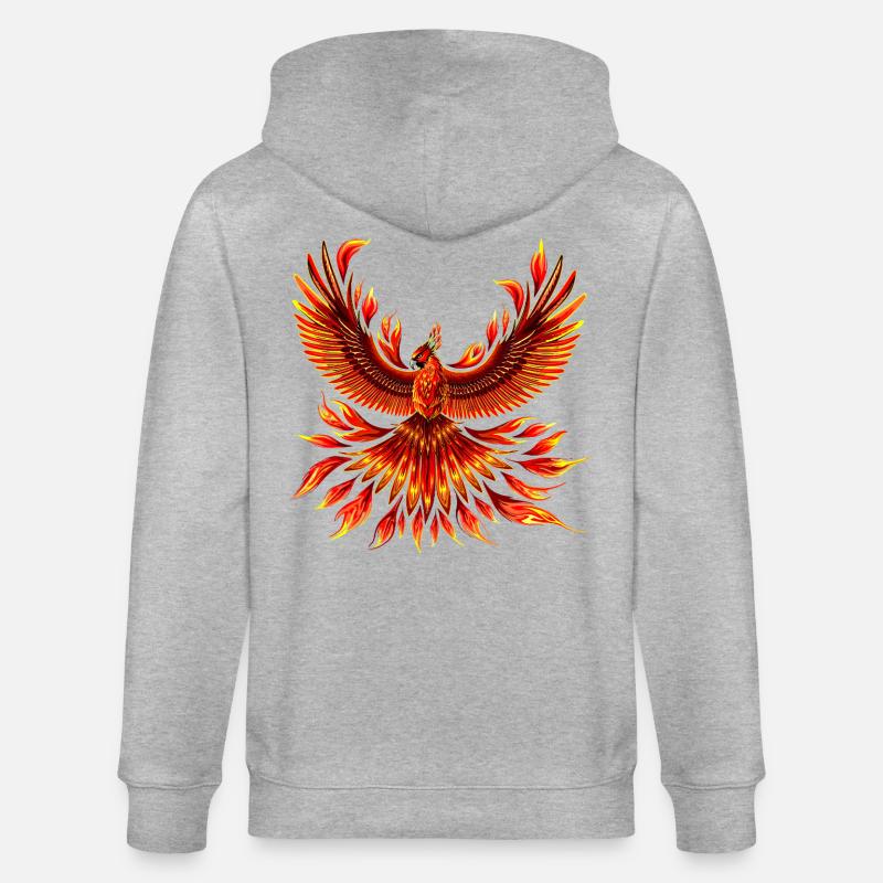 Oiseau de Feu Phénix - Veste à capuche bio CULTIVATOR Stanley/Stella Unisexe - gris chiné