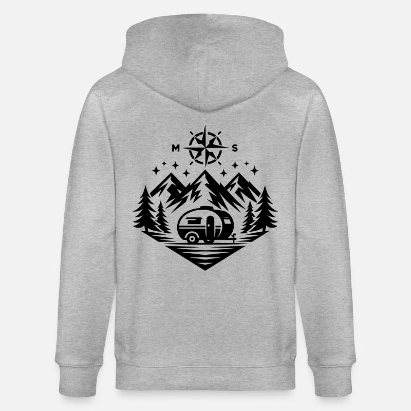 Camping Compass Mountains - Veste à capuche bio CULTIVATOR Stanley/Stella Unisexe - gris chiné