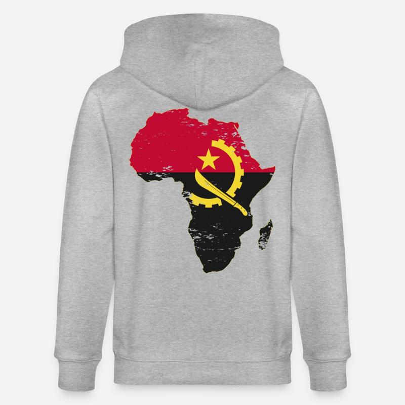 Drapeau de l’Angola Afrique - Veste à capuche bio CULTIVATOR Stanley/Stella Unisexe - gris chiné
