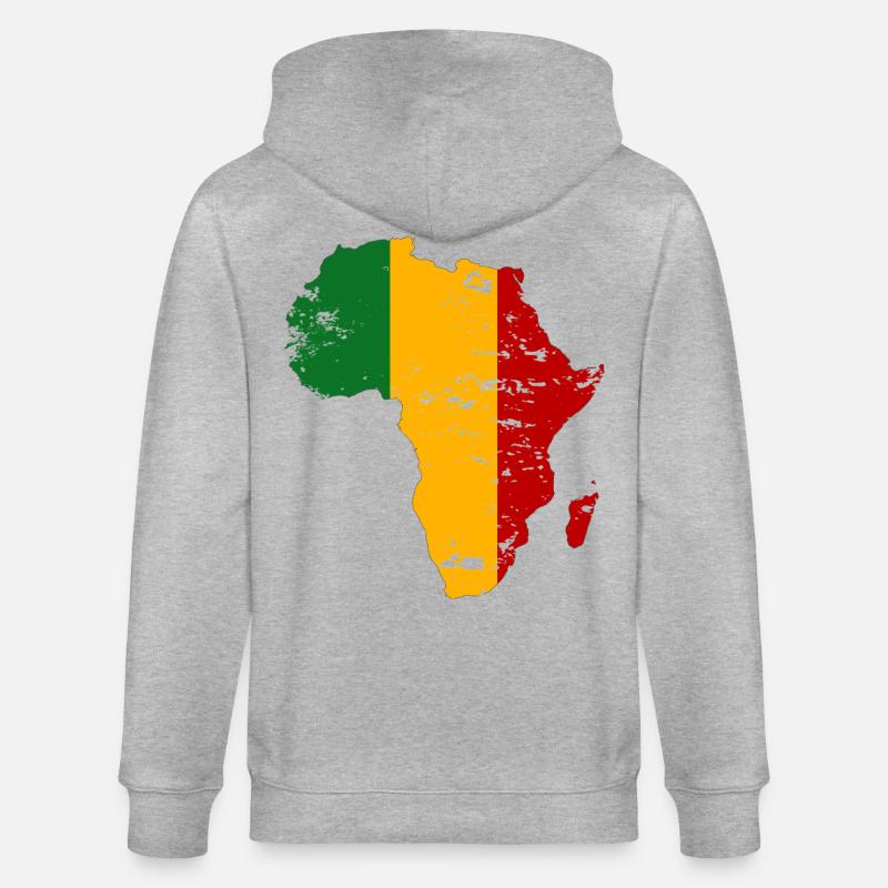 Drapeau du Mali Afrique utilisé - Veste à capuche bio CULTIVATOR Stanley/Stella Unisexe - gris chiné