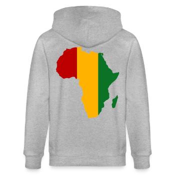 Guiena_Flagge_Afrika - Veste à capuche bio CULTIVATOR Stanley/Stella Unisexe - gris chiné - Dos - Luana (180cm)