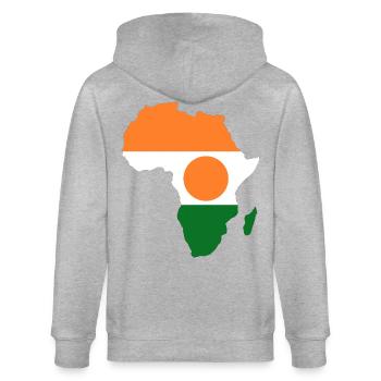 Niger_Flagge_Afrika - Veste à capuche bio CULTIVATOR Stanley/Stella Unisexe - gris chiné - Dos - Luana (180cm)