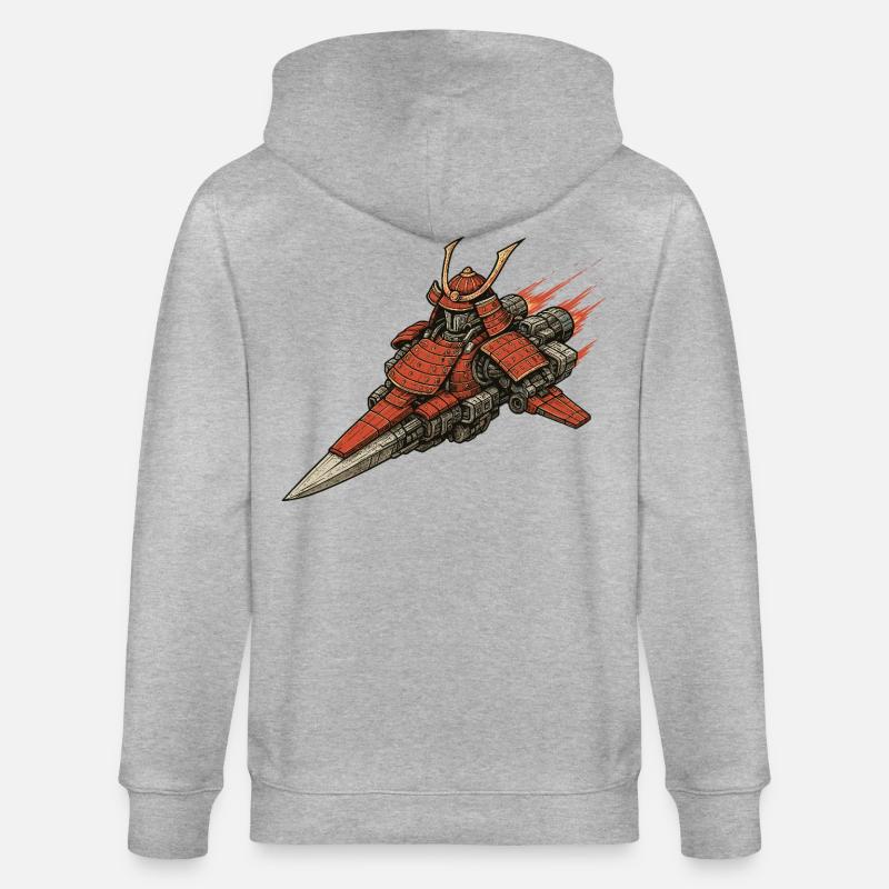 Vaisseau spatial samouraï - Veste à capuche bio CULTIVATOR Stanley/Stella Unisexe - gris chiné