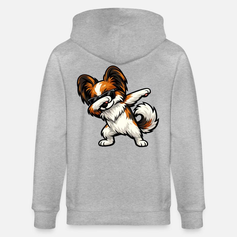 Chien Papillon - Veste à capuche bio CULTIVATOR Stanley/Stella Unisexe - gris chiné