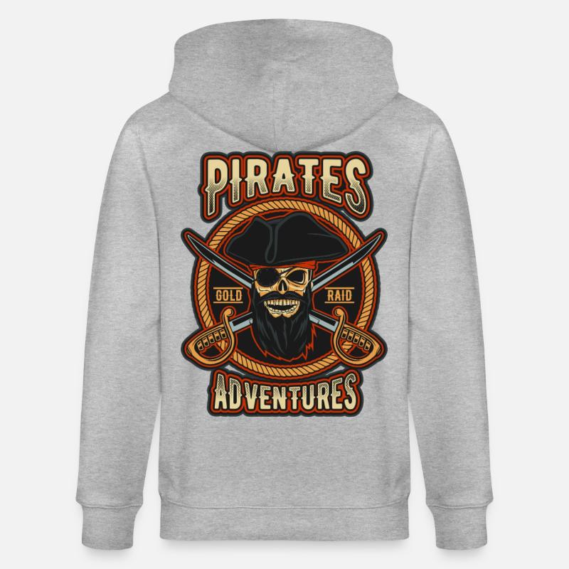 Pirate Gold Raid Patch - Veste à capuche bio CULTIVATOR Stanley/Stella Unisexe - gris chiné