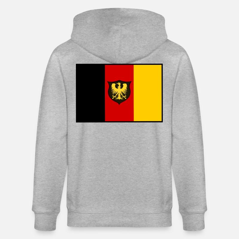 Drapeau de l’aigle NoirRedGold Shield - Veste à capuche bio CULTIVATOR Stanley/Stella Unisexe - gris chiné