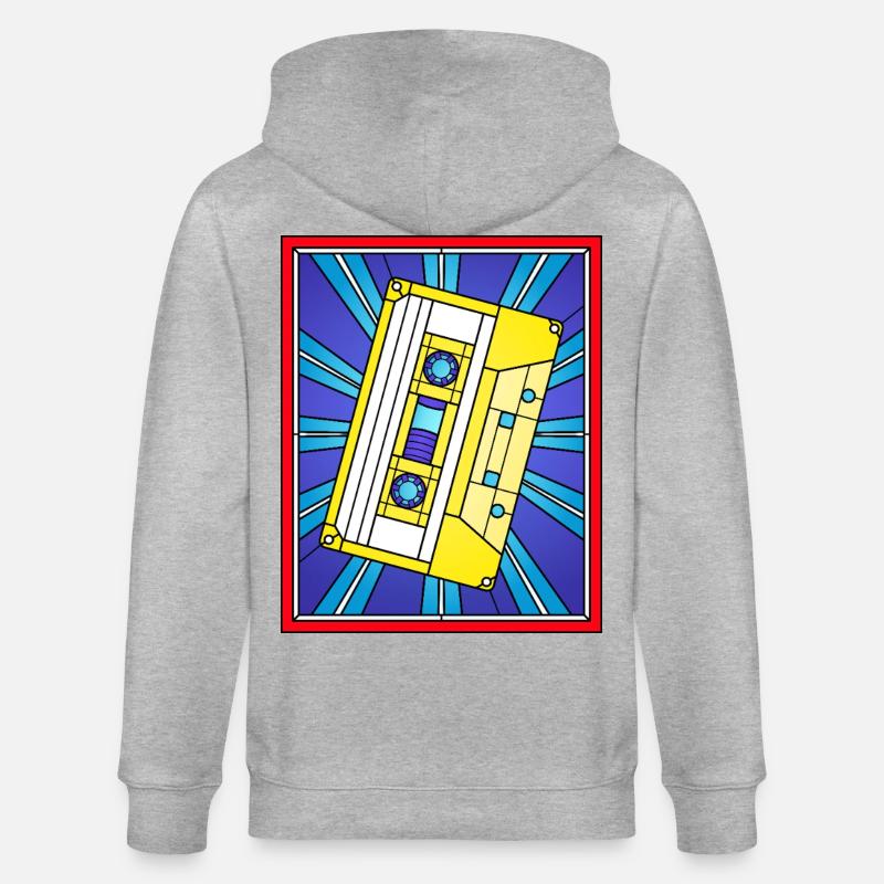 Illustration de cassette en vitrail - Veste à capuche bio CULTIVATOR Stanley/Stella Unisexe - gris chiné