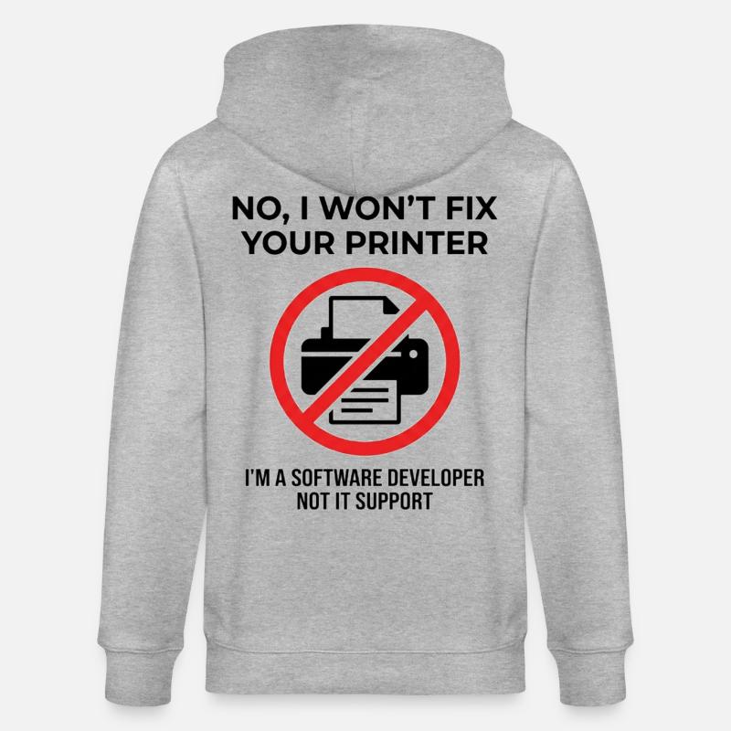 Programmierer: kein IT-Support - Stanley/Stella Unisex Bio-Kapuzenjacke CULTIVATOR - Grau meliert