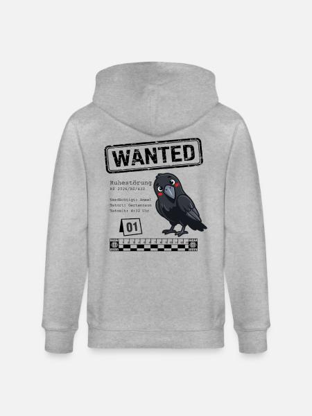 Wanted - Ruhestörung Amsel  - Stanley/Stella Unisex Bio-Kapuzenjacke CULTIVATOR  - Grau meliert