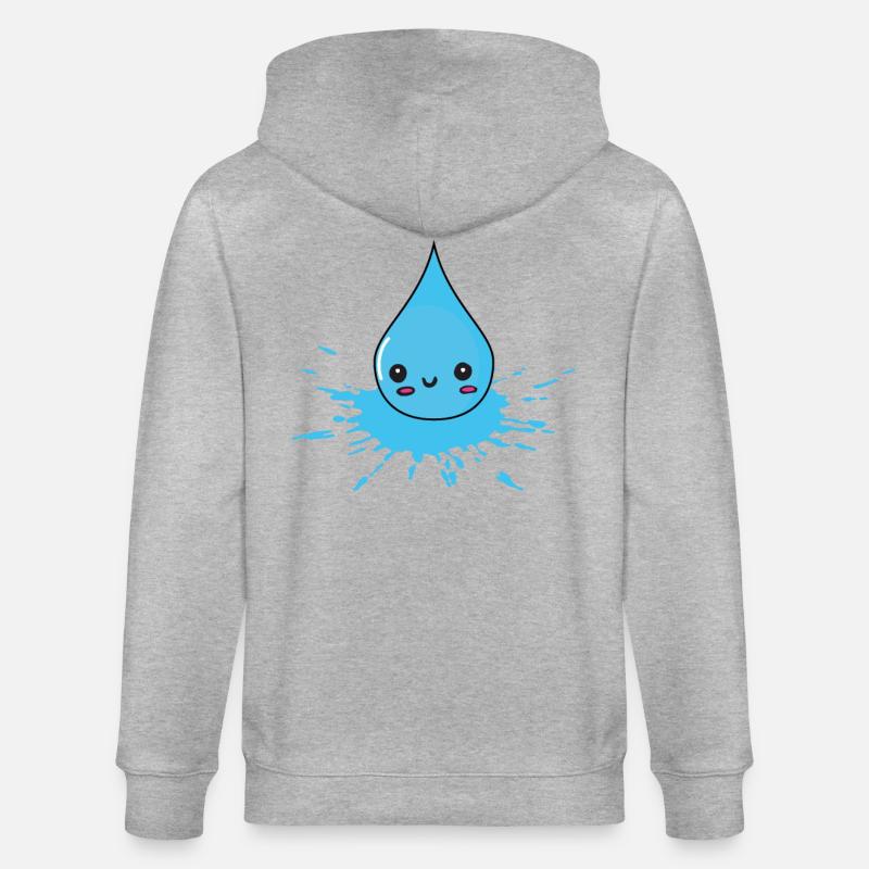 scoppio e spruzzi - gocce d'acqua - Felpa con cappuccio ecologica unisex CULTIVATOR di Stanley/Stella - grigio melange
