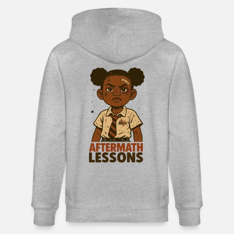 Starkes Schulmädchen mit Pflaster - Stanley/Stella Unisex Bio-Kapuzenjacke CULTIVATOR  - Grau meliert