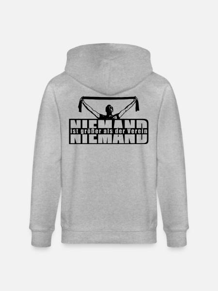 No one is bigger than the club - Stanley/Stella CULTIVATOR  Unisex Organic Hooded Jacket - heather grey