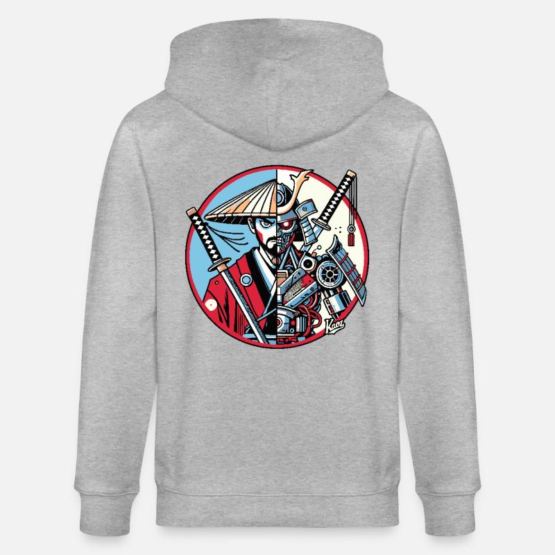 Samurai-Ronin oder Mecha-Shogun - Stanley/Stella Unisex Bio-Kapuzenjacke CULTIVATOR  - Grau meliert